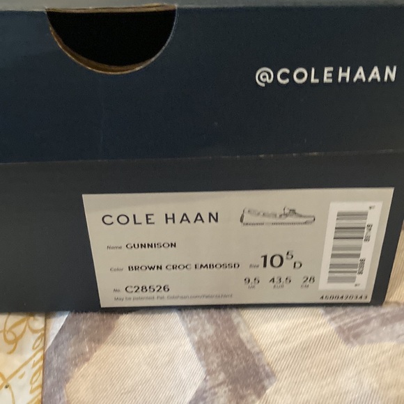 COPY - Cole Haan mens Gunnison Brown croc embossed 10.5 - Picture 6 of 6